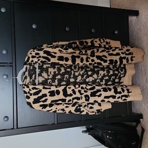 Lepoard print long cardigan